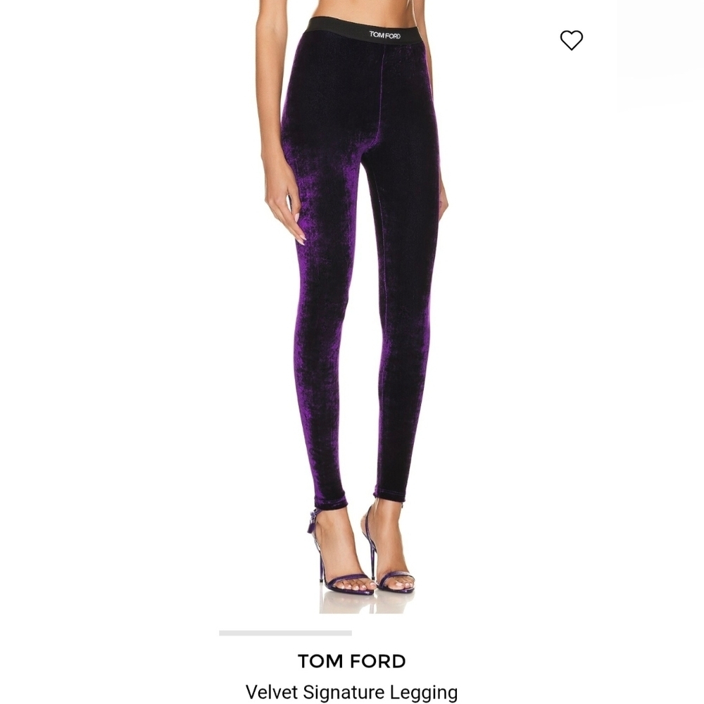 Tom Ford / Royal Grape/ Velvet Signature Leggings- W Sz Medium - Picture 2 of 9